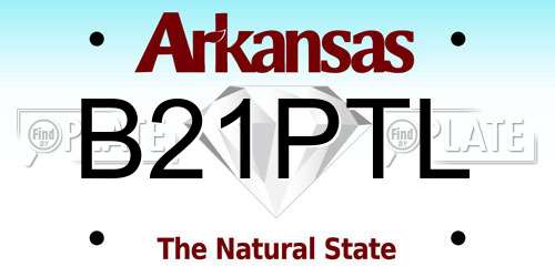 B21PTL Arkansas License Plate