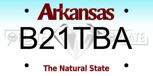 B21TBA Arkansas License Plate