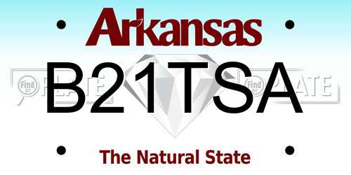B21TSA Arkansas License Plate