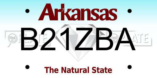 B21ZBA Arkansas License Plate