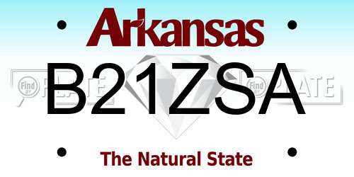 B21ZSA Arkansas License Plate