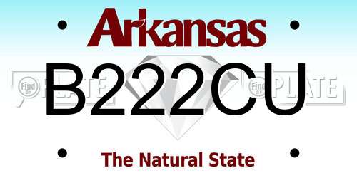 B222CU Arkansas License Plate