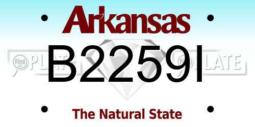 B2259I Arkansas License Plate