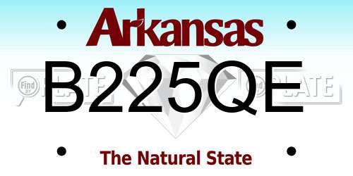 B225QE Arkansas License Plate