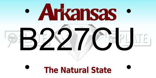 B227CU Arkansas License Plate