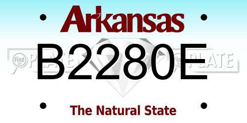 B2280E Arkansas License Plate