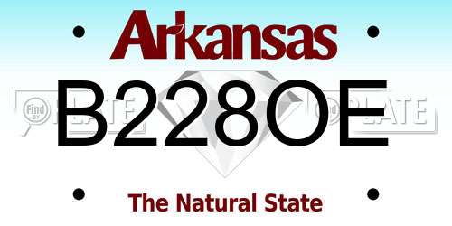 B228OE Arkansas License Plate