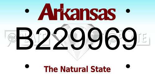 B229969 Arkansas License Plate