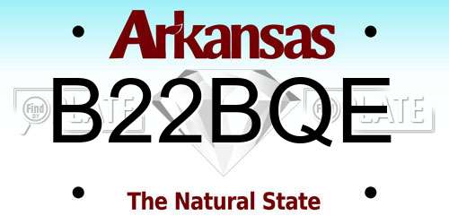 B22BQE Arkansas License Plate