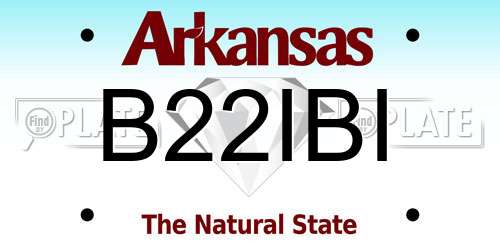 B22IBI Arkansas License Plate