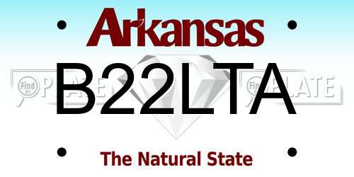 B22LTA Arkansas License Plate