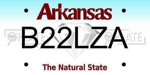 B22LZA Arkansas License Plate