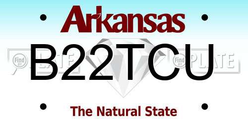 B22TCU Arkansas License Plate