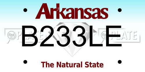 B233LE Arkansas License Plate
