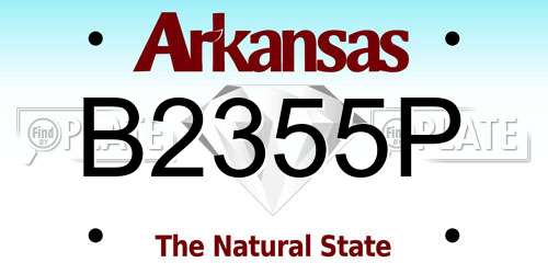 B2355P Arkansas License Plate