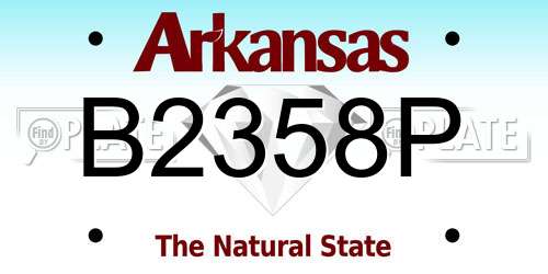 B2358P Arkansas License Plate
