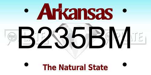 B235BM Arkansas License Plate