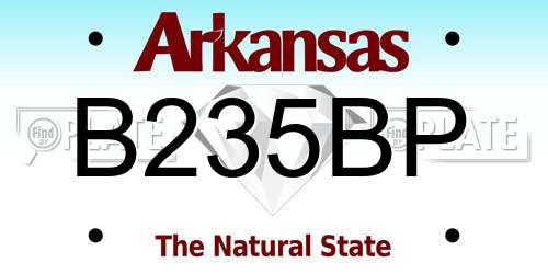 B235BP Arkansas License Plate