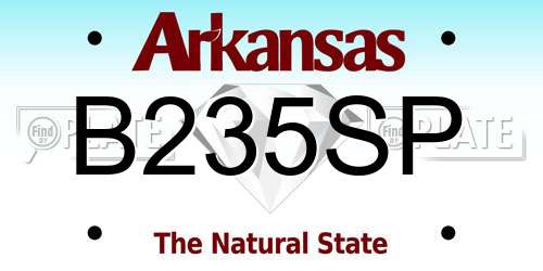 B235SP Arkansas License Plate