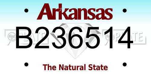 B236514 Arkansas License Plate