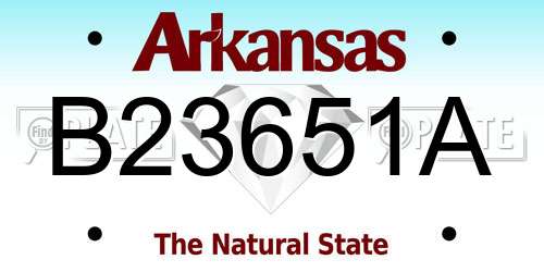 B23651A Arkansas License Plate