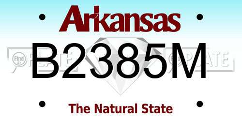 B2385M Arkansas License Plate