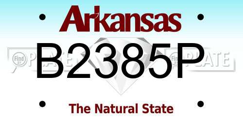 B2385P Arkansas License Plate