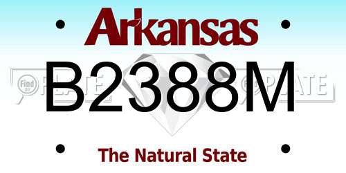 B2388M Arkansas License Plate