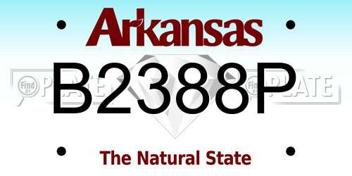 B2388P Arkansas License Plate