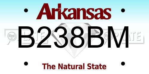 B238BM Arkansas License Plate