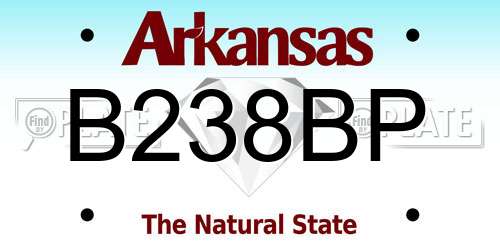 B238BP Arkansas License Plate
