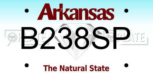 B238SP Arkansas License Plate