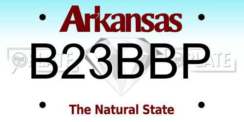 B23BBP Arkansas License Plate