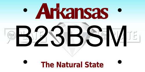 B23BSM Arkansas License Plate