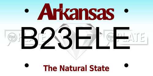 B23ELE Arkansas License Plate