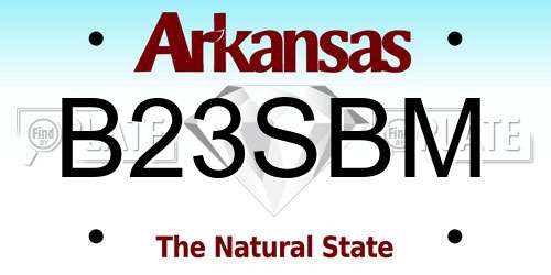 B23SBM Arkansas License Plate
