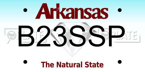 B23SSP Arkansas License Plate