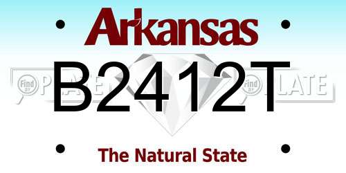 B2412T Arkansas License Plate