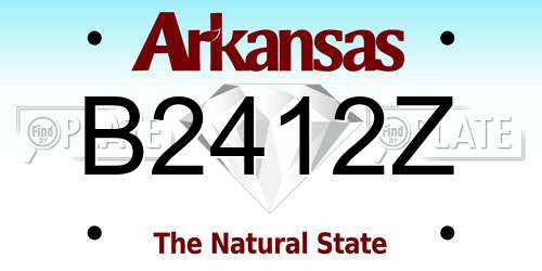 B2412Z Arkansas License Plate