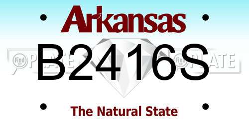 B2416S Arkansas License Plate