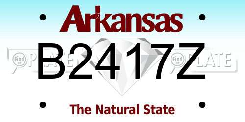 B2417Z Arkansas License Plate