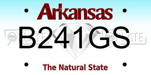 B241GS Arkansas License Plate