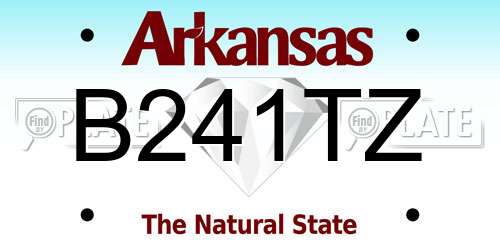 B241TZ Arkansas License Plate