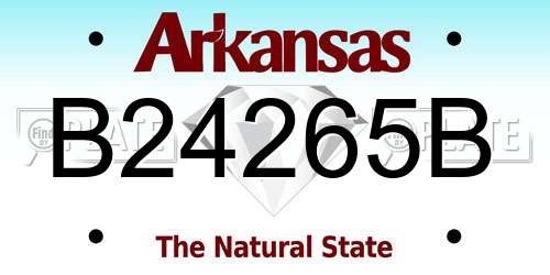 B24265B Arkansas License Plate