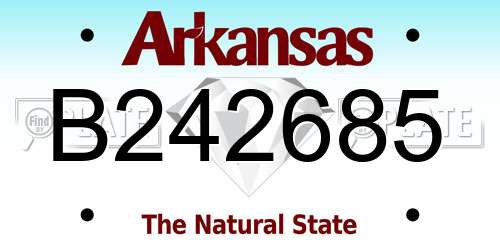 B242685 Arkansas License Plate