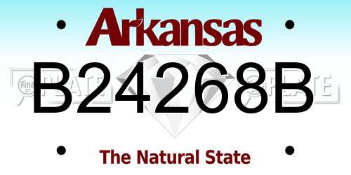 B24268B Arkansas License Plate
