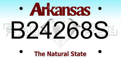 B24268S Arkansas License Plate