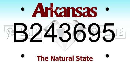 B243695 Arkansas License Plate
