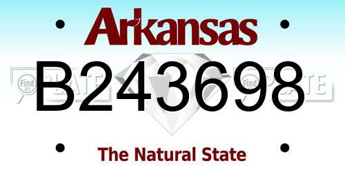 B243698 Arkansas License Plate