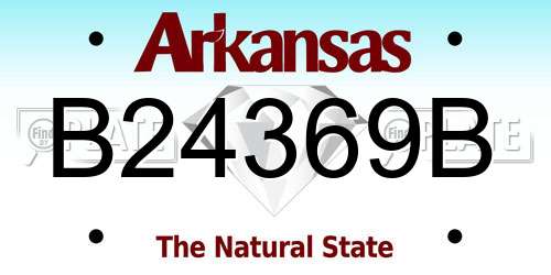 B24369B Arkansas License Plate